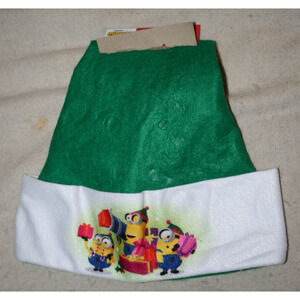 Minions Holding Presents 16" Red Felt Christmas Santa Hat by RUZ